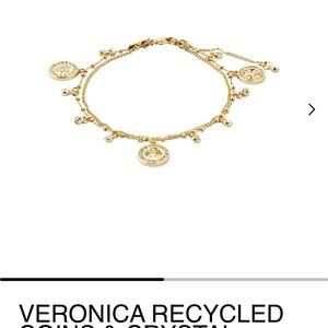 Pilgrim Veronica Recycled Coins and Crystals Bracelet 2-in-1 in Gold